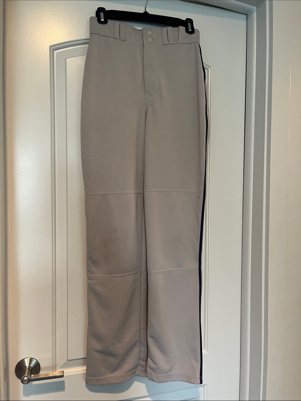 Champro Light Gray Baseball Pants with Navy Side Stripe